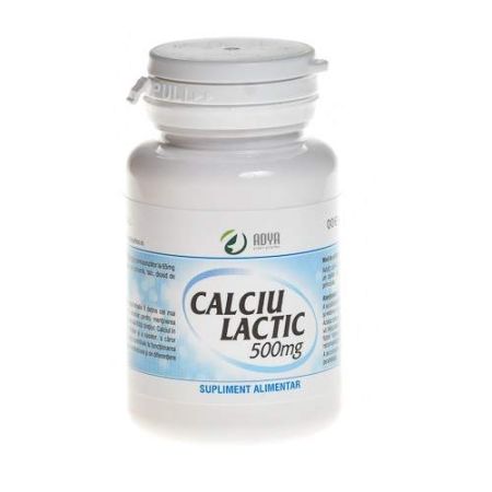 Calciu lactic 500 mg, 100 comprimate, Adya