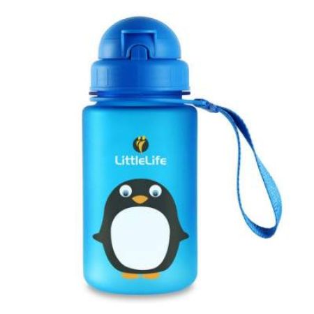 Cana tritan cu pai - model Pinguin, albastra, 400 ml, 15070, LittleLife