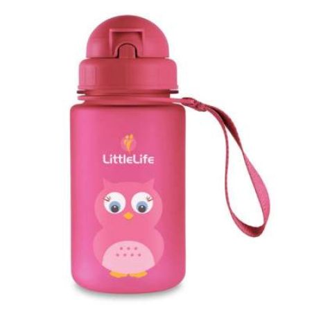 Cana tritan cu pai - model Bufnita, roz, 400 ml, 15090, LittleLife