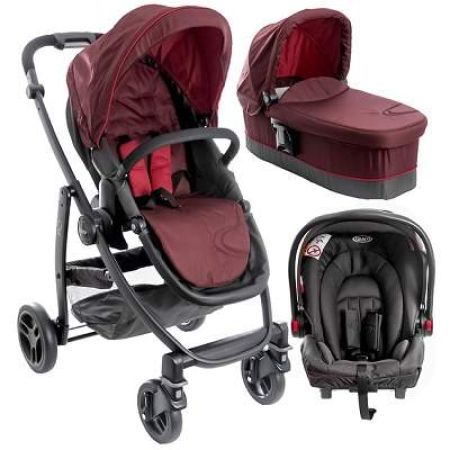 Carucior Sistem 3in1, Bitter Chocolate Fiery Red Evo II, Graco