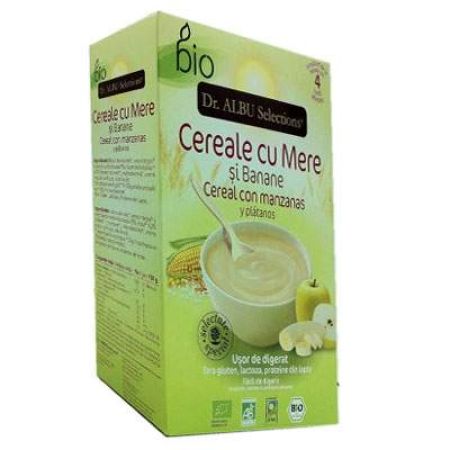 Cereale Bio cu mere si banane, grupa 4 luni, 250 g, Dr. Albu Selections