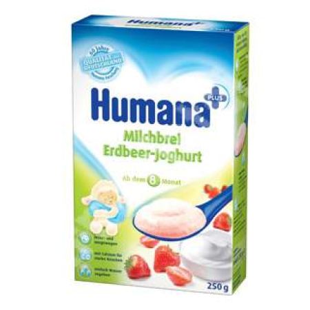 Cereale cu capsuni si iaurt, grupa 8 luni, 250 g, Humana