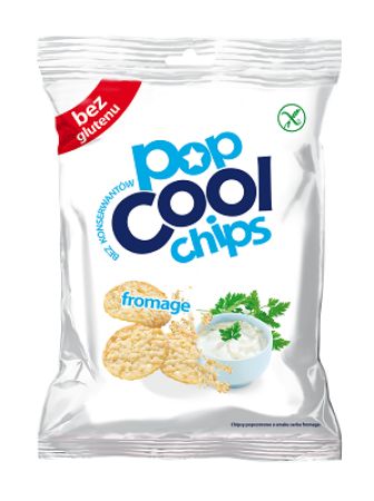 Chips din porumb, cu branza, fara gluten, 60 g, Popcool