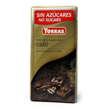 Ciocolata neagra cu cafea fara zaha, 75 g, Torras