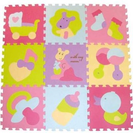 Covoras Puzzle Micul Cangur, 92x92 cm, BabyGreat