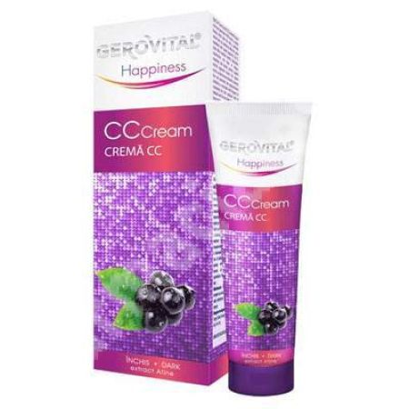 Crema CC cu extract de afine, Gerovital Happiness, nuanta Dark, 50 ml, Farmec