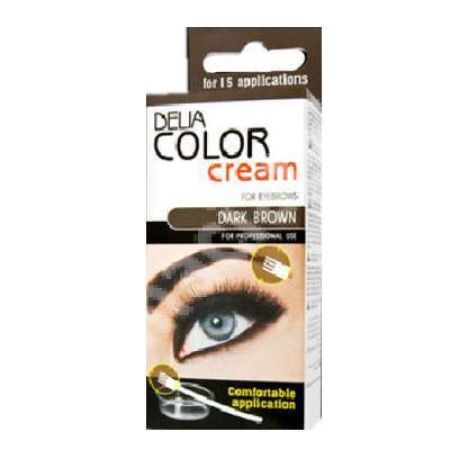 Crema coloranta pentru sprancene nuanta Dark Brown, Delia Cosmetics