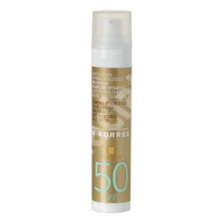 Crema de fata pentru protectie solara pigmentata cu vita de vie rosie SPF 50+, 50 ml, Korres