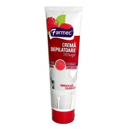 Crema depilatoare cu extract de zmeura Teenager, 150 ml, Farmec