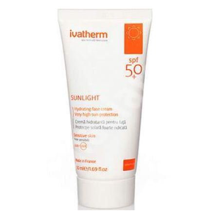 Crema hidratanta pentru fata cu protectie solara foarte ridicata Sunlight 50+, 50 ml, Ivatherm