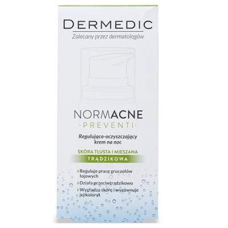 Crema matifianta de noapte NormAcne Preventi, 55g, Dermedic