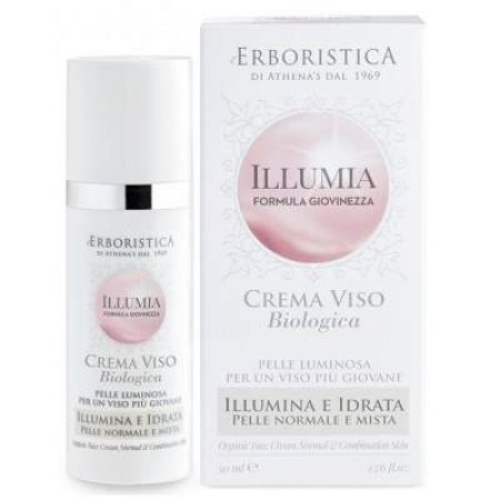 Crema organica de fata ten normal si mixt Illumia, 50ml, L'Erboristica