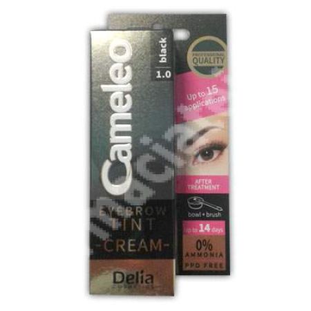 Crema pentru sprancene Cameleo, 15 ml, Black 1.0, Delia Cosmetics