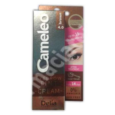 Crema pentru sprancene Cameleo, Brown 4.0, 15 ml, Delia Cosmetics