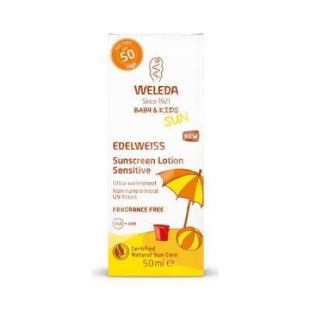 Crema protectie solara cu floare de colt SPF 50 Sensitive Sun, 50 ml, Weleda