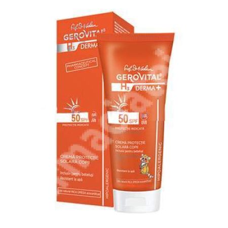 Crema protectie solara pentru copii SPF 50 Gerovital H3 Derma+, 100 ml, Farmec