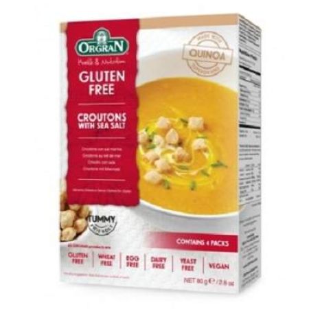 Crutoane cu sare de mare si quinoa fara gluten, 80g, Orgran