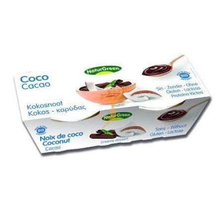 Desert dietetic din nuca de cocos si cacao, 250 g, Naturgreen