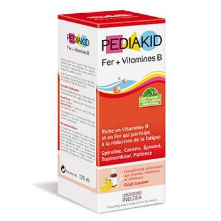 Fier+Vitamina B sirop cu gust de banane, 125 ml, Pediakid