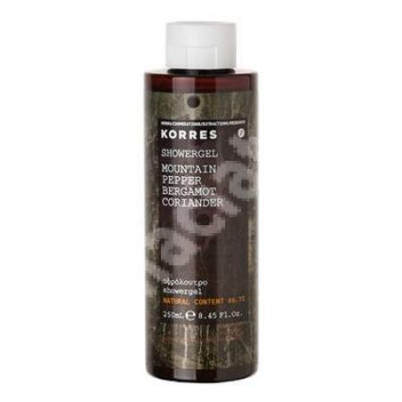 Gel de dus cu extract de piper de munte, bergamot si coriandru, 250 ml, Korres