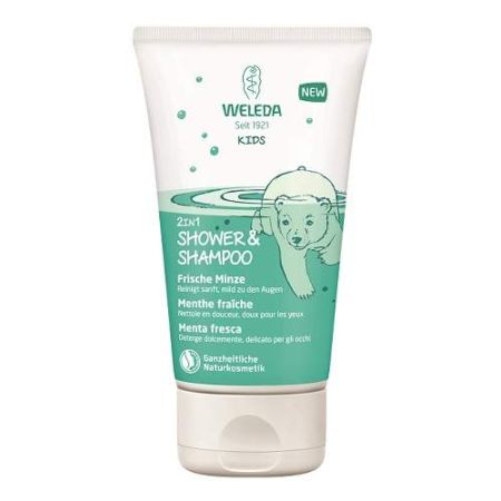 Gel de dus si sampon cu menta 2 in 1, 150 ml, Weleda