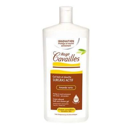 Gel surgras de baie si dus pentru piele sensibila cu aroma de migdale verzi, 750 ml, Roge Cavailles