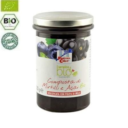 Gem de afine cu acai fara zahar, 320 g, La Finestra Sul Cielo