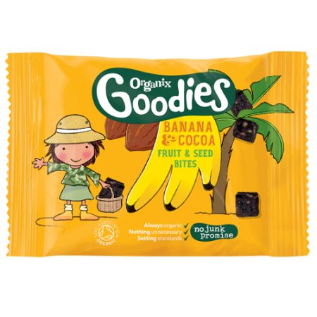 Gustare din Cacao si Banane Goodies, +12 luni, 20 g, Organix