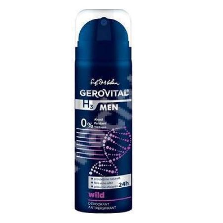  Deodorant antiperspirant Wild - H3 Men, 150 ml, cod 37110, Gerovital