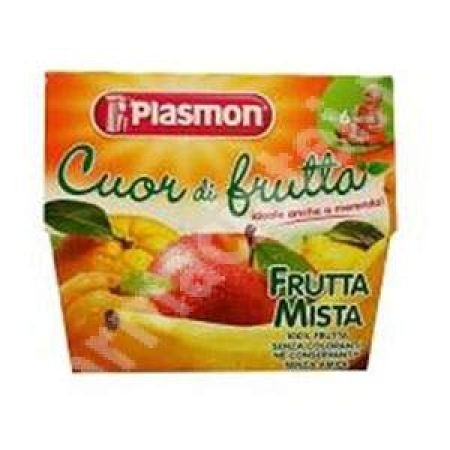 Inima de Fructe Mixte, Gr. +6 luni, 4x100 g, Plasmon  