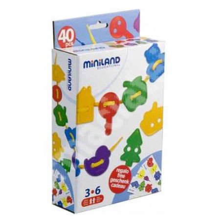 Joc cu figurine pentru sortat si insirat, 40 piese, ML31757, Miniland