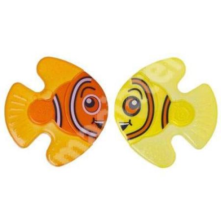 Jucarie dentitie galben Fishy Friend Nurture, 2 bucati, 442473, Vital Baby