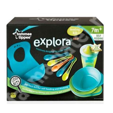 Kit de hranire Explora pentru baieti , +7 luni, 44673891, Tommee Tippee