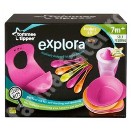 Kit de hranire pentru fete - Explora, +7 luni, 44673691, Tommee Tippee