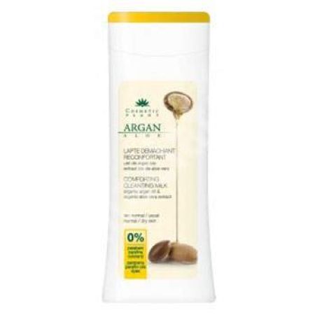 Lapte demachiant reconfortant cu ulei de Argan bio si extract bio de Aloe, 200 ml, Cosmetic Plant