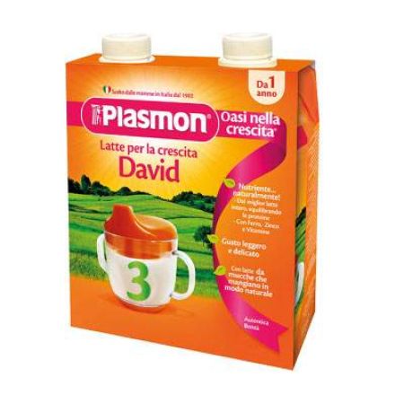 Lapte lichid de crestere David 3, Gr.+1 an, 2x500 ml, Plasmon