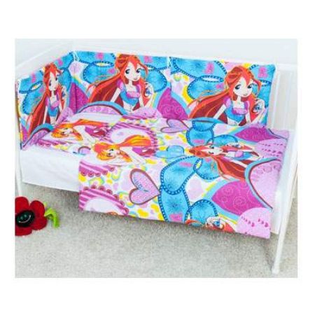 Lenjerie de pat Printesele Winx, 3 piese, 140x90 cm, Bebedeco