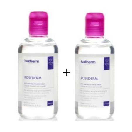 Lotiune micelara anti-roseata Rosederm, 2x250 ml, Ivatherm (1+1 Cadou)