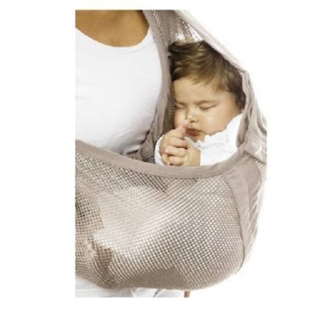 Sistem de purtare pentru copii Sling Air, Taupe, 0 luni-15 Kg, Wallaboo