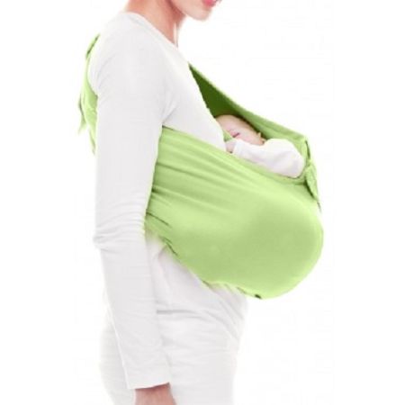 Sistem de purtare Sling Cotton, Lili Green, 0 luni-15 Kg, Wallaboo