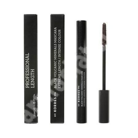 Mascara profesionala cu minerale vulcanice negre, nuanta 02 Brown, 7.5 ml, Korres