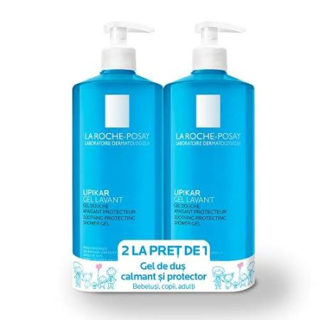 Mega Oferta Gel de dus calmant si protector Lipikar, 750 ml, 2 la pret de 1, La Roche-Posay