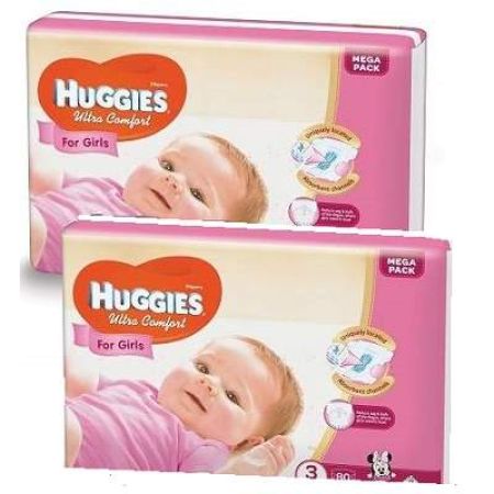 Mega Oferta Scutece UC Mega nr 3 Girl, 5-9 Kg, 160 buc, Huggies