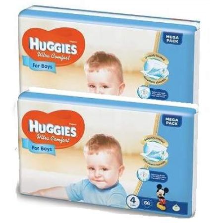 Mega Oferta Scutece UC Mega nr 4 Boy, 8-14 Kg, 132 buc, Huggies