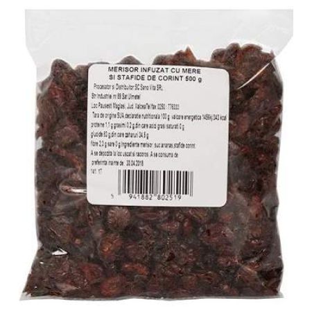 Merisor infuzat cu mere si stafide de Corint, 500g, Sanovita