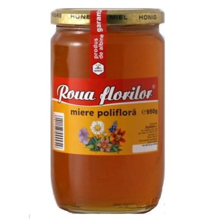 Miere poliflora Roua Florilor, 950 g, Apidava