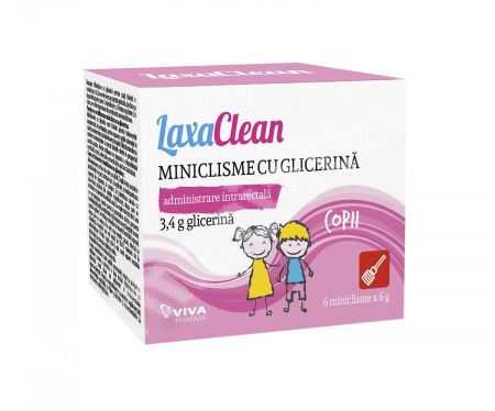 Miniclisme cu glicerina pentru copii, 6 miniclisme, Laxaclean