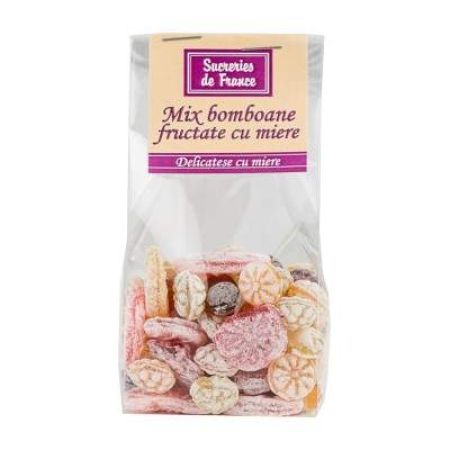 Mix de bomboane fructe cu miere, 100 g, Apidava