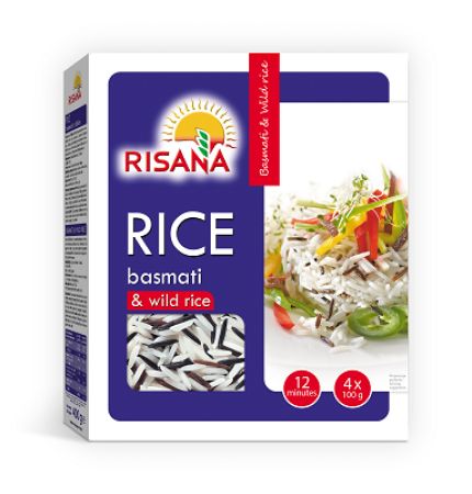 Mix de orez Basmati si orez salbatic, 4x100 g, Sonko