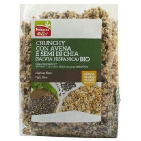 Musli Bio crocant cu ovaz si chia fara zahar, 375 g, La Finestra Sul Cielo